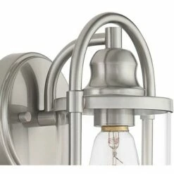 Discount 🎉 John Timberland Farmhouse Outdoor Lantern Wall Light Fixture Brushed Nickel 10 1/4" Clear Glass Damp Rated for Exterior House 🎁 -Outdoor Lighting Store unnamed file 3085