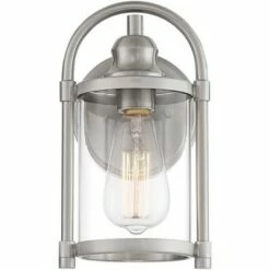 Discount 🎉 John Timberland Farmhouse Outdoor Lantern Wall Light Fixture Brushed Nickel 10 1/4" Clear Glass Damp Rated for Exterior House 🎁 -Outdoor Lighting Store unnamed file 3087