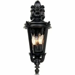 New 😍 John Timberland Traditional Outdoor Wall Light Fixture Textured Black French 21 3/4" Clear 🔨 Hammered Glass for Exterior House Porch 💯 -Outdoor Lighting Store unnamed file 3093