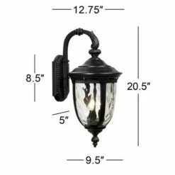 Coupon 🔥 John Timberland Outdoor Wall Light Fixture Textured Black 20 1/2" 🔨 Hammered Glass Exterior House Patio Porch 👍 -Outdoor Lighting Store unnamed file 3165