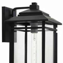 Best reviews of ⌛ John Timberland Mission Outdoor Wall Light Fixture Matte Black Metal 19" Clear Glass Shade Exterior House Porch Patio Deck Home 🛒