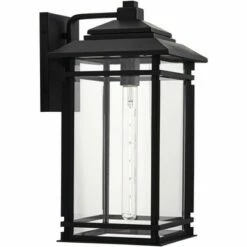 Best reviews of ⌛ John Timberland Mission Outdoor Wall Light Fixture Matte Black Metal 19" Clear Glass Shade Exterior House Porch Patio Deck Home 🛒 -Outdoor Lighting Store unnamed file 3170