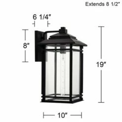 Best reviews of ⌛ John Timberland Mission Outdoor Wall Light Fixture Matte Black Metal 19" Clear Glass Shade Exterior House Porch Patio Deck Home 🛒 -Outdoor Lighting Store unnamed file 3172