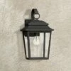 Best Sale ❤️ John Timberland Outdoor Wall Light Fixture Texturized Black Steel 15 1/4" Clear Glass Lantern for Exterior House Porch Patio 💯