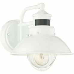 Budget 🎁 John Timberland Farmhouse Outdoor Barn Light Wall Fixture White 9" Clear Seedy Glass Dusk to Dawn Motion Sensor for House Porch Patio 🧨 -Outdoor Lighting Store unnamed file 3196