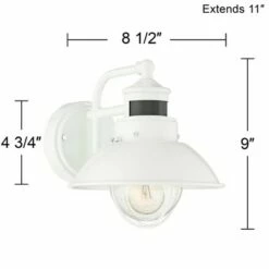 Budget 🎁 John Timberland Farmhouse Outdoor Barn Light Wall Fixture White 9" Clear Seedy Glass Dusk to Dawn Motion Sensor for House Porch Patio 🧨 -Outdoor Lighting Store unnamed file 3198
