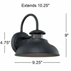 Promo 💯 John Timberland Outdoor Wall Light Fixture Urban Barn Black 9" Motion Security Sensor Dusk to Dawn for House Deck Patio Porch ⌛ -Outdoor Lighting Store unnamed file 3209