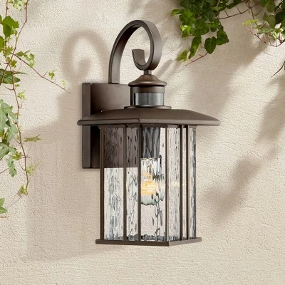 Buy 💯 John Timberland Modern Outdoor Wall Fixture Bronze 15 1/4" Clear Water Glass Lantern Dusk to Dawn Motion Security Sensor for Exterior Porch 🔥 3 Buy 💯 John Timberland Modern Outdoor Wall Fixture Bronze 15 1/4" Clear Water Glass Lantern Dusk to Dawn Motion Security Sensor for Exterior Porch 🔥