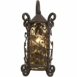 Cheap 🛒 John Timberland Rustic Outdoor Wall Light Fixture Dark Walnut Iron Twists 18 1/2" Champagne 🔨 Hammered Glass for Exterior House Deck ❤️ -Outdoor Lighting Store unnamed file 3224