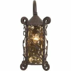 Cheap 🛒 John Timberland Rustic Outdoor Wall Light Fixture Dark Walnut Iron Twists 18 1/2" Champagne 🔨 Hammered Glass for Exterior House Deck ❤️ -Outdoor Lighting Store unnamed file 3227
