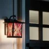 Cheap 👏 11.75" Stained Glass 1-Light Geometric Bronze Outdoor Lantern Wall Sconce - River of Goods 👏 -Outdoor Lighting Store unnamed file 3252