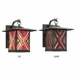 Cheap 👏 11.75" Stained Glass 1-Light Geometric Bronze Outdoor Lantern Wall Sconce - River of Goods 👏 12 Cheap 👏 11.75" Stained Glass 1-Light Geometric Bronze Outdoor Lantern Wall Sconce - River of Goods 👏 -Outdoor Lighting Store unnamed file 3255