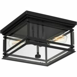 Best deal 😍 John Timberland Mission Outdoor Ceiling Light Fixture Matte Black Metal 13" Clear Glass for Exterior House Porch Patio Deck Home 👏 -Outdoor Lighting Store unnamed file 326