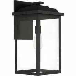 Brand new 😍 John Timberland Traditional Outdoor Wall Light Fixture Textured Black Metal 20 1/2" Clear Glass Panel Exterior House Porch Patio 🎁 -Outdoor Lighting Store unnamed file 3262