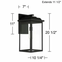 Brand new 😍 John Timberland Traditional Outdoor Wall Light Fixture Textured Black Metal 20 1/2" Clear Glass Panel Exterior House Porch Patio 🎁 -Outdoor Lighting Store unnamed file 3264