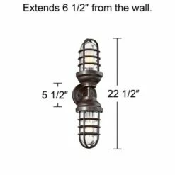 Buy 🛒 John Timberland Nautical Outdoor Wall Light Fixture Painted Bronze Cage 22 1/2" Clear Glass Up Down for Exterior House Porch Patio 😀 -Outdoor Lighting Store unnamed file 3277
