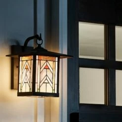 Hot Sale 😍 11.75" 1-Light Geometric Outdoor Wall Lantern Sconce Oil Rubbed Bronze - River of Goods 🤩