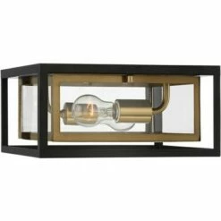 Cheap 🔥 Possini Euro Design Modern Outdoor Ceiling Light Fixture LED Mixed Metal Black Brass 6" Double Box Clear Glass House Porch Patio ⭐ -Outdoor Lighting Store unnamed file 330
