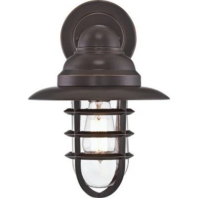 Buy 🥰 John Timberland Industrial Farmhouse Outdoor Barn Light Wall Fixtures Set of 2 Bronze 13 1/4" Metal Cage Clear Glass for Exterior House 💯 6 Buy 🥰 John Timberland Industrial Farmhouse Outdoor Barn Light Wall Fixtures Set of 2 Bronze 13 1/4" Metal Cage Clear Glass for Exterior House 💯 - Image 4