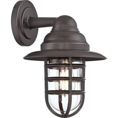 Buy 🥰 John Timberland Industrial Farmhouse Outdoor Barn Light Wall Fixtures Set of 2 Bronze 13 1/4" Metal Cage Clear Glass for Exterior House 💯 8 Buy 🥰 John Timberland Industrial Farmhouse Outdoor Barn Light Wall Fixtures Set of 2 Bronze 13 1/4" Metal Cage Clear Glass for Exterior House 💯 - Image 6