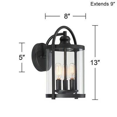 Best Sale โ John Timberland Modern Outdoor Wall Light Fixture Black 13" Cylindrical Glass for Exterior House Porch Patio Deck Entryway ๐ 7 Best Sale โ John Timberland Modern Outdoor Wall Light Fixture Black 13" Cylindrical Glass for Exterior House Porch Patio Deck Entryway ๐ - Image 5