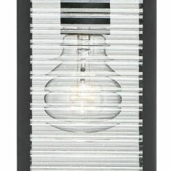 Best deal 🥰 John Timberland Mission Outdoor Wall Light Fixture Textured Black 13 3/4" Clear Stripped Glass Motion Security Sensor for Porch Entryway 🤩 -Outdoor Lighting Store unnamed file 3343