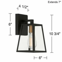 Cheapest 😀 John Timberland Modern Outdoor Wall Light Fixture Mystic Black Gold 10 3/4" Clear Glass Panels Exterior House Porch Patio Outside 🔥 -Outdoor Lighting Store unnamed file 3354