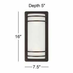 Coupon ⌛ John Timberland Modern Outdoor Wall Sconce Fixture Rubbed Bronze 16" Opal Etched Glass for Exterior House Porch Patio ⌛ -Outdoor Lighting Store unnamed file 3358