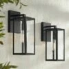 Flash Sale ⭐ John Timberland Modern Outdoor Wall Lights Fixtures Set of 2 Mystic Black Damp Rated 14" Clear Glass Exterior House Porch Patio 💯 -Outdoor Lighting Store unnamed file 3359