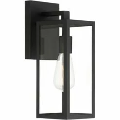 Flash Sale ⭐ John Timberland Modern Outdoor Wall Lights Fixtures Set of 2 Mystic Black Damp Rated 14" Clear Glass Exterior House Porch Patio 💯 -Outdoor Lighting Store unnamed file 3362