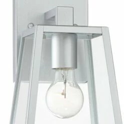 Flash Sale ⌛ John Timberland Modern Outdoor Wall Light Fixture Sleek Silver Steel 10 3/4" Clear Glass for Exterior House Porch Patio Deck ⭐ -Outdoor Lighting Store unnamed file 3365