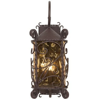 Best deal 🌟 John Timberland Rustic Outdoor Wall Light Fixture Dark Walnut Iron Scroll 23 3/4" Champagne 🔨 Hammered Glass for Exterior House Deck 😉 3 Best deal 🌟 John Timberland Rustic Outdoor Wall Light Fixture Dark Walnut Iron Scroll 23 3/4" Champagne 🔨 Hammered Glass for Exterior House Deck 😉 - Image 2