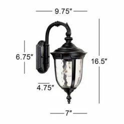 Deals 💯 John Timberland Traditional Outdoor Wall Light Fixture Black 16.5" 🔨 Hammered Glass for Exterior Porch Patio 🌟 -Outdoor Lighting Store unnamed file 3398