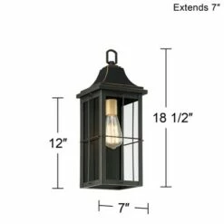Best reviews of 🌟 John Timberland Traditional Outdoor Wall Light Fixture Black Warm Gold 18 1/2" Clear Glass Panels for Exterior House Porch Patio 👍 -Outdoor Lighting Store unnamed file 3406