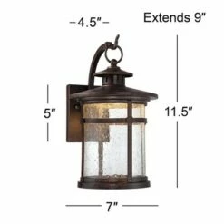 Cheap 🧨 Franklin Iron Works Industrial Vintage Rustic Outdoor Wall Light Fixture LED Bronze 11 1/2" Seedy Glass Exterior House 🎁 -Outdoor Lighting Store unnamed file 3412