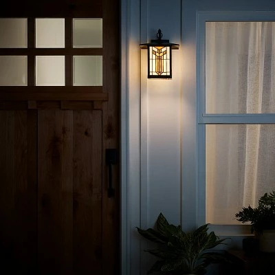 Buy ๐ 11.75" 1-Light Prairie Craftsman Style Stained Glass Outdoor Lantern Wall Sconce Bronze - River of Goods ๐ 5 Buy ๐ 11.75" 1-Light Prairie Craftsman Style Stained Glass Outdoor Lantern Wall Sconce Bronze - River of Goods ๐ - Image 3