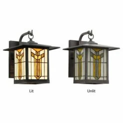Buy ๐ 11.75" 1-Light Prairie Craftsman Style Stained Glass Outdoor Lantern Wall Sconce Bronze - River of Goods ๐ 13 Buy ๐ 11.75" 1-Light Prairie Craftsman Style Stained Glass Outdoor Lantern Wall Sconce Bronze - River of Goods ๐ -Outdoor Lighting Store unnamed file 3417