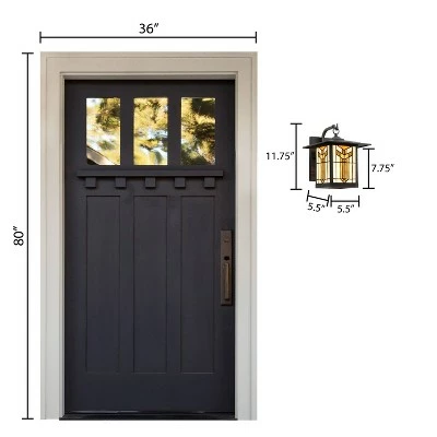 Buy ๐ 11.75" 1-Light Prairie Craftsman Style Stained Glass Outdoor Lantern Wall Sconce Bronze - River of Goods ๐ 7 Buy ๐ 11.75" 1-Light Prairie Craftsman Style Stained Glass Outdoor Lantern Wall Sconce Bronze - River of Goods ๐ - Image 5