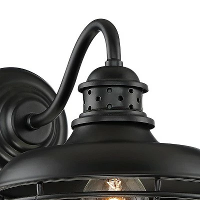 Cheapest ๐ Franklin Iron Works Vintage Industrial Outdoor Barn Wall Light Fixtures Set of 2 Black Iron 9" Gooseneck Arm Glass Exterior House ๐ 4 Cheapest ๐ Franklin Iron Works Vintage Industrial Outdoor Barn Wall Light Fixtures Set of 2 Black Iron 9" Gooseneck Arm Glass Exterior House ๐ - Image 2