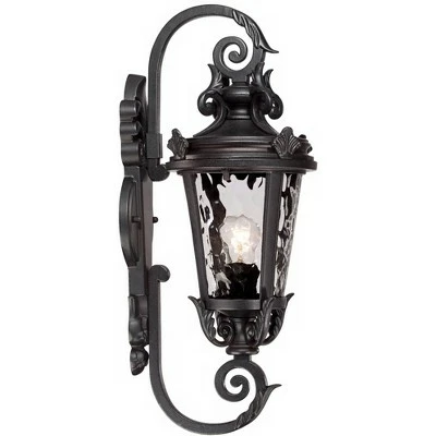 Outlet โค๏ธ John Timberland Traditional Outdoor Wall Light Fixture Black Steel Scroll 19" Clear ๐จ Hammered Glass for Exterior House Porch Patio ๐ 7 Outlet โค๏ธ John Timberland Traditional Outdoor Wall Light Fixture Black Steel Scroll 19" Clear ๐จ Hammered Glass for Exterior House Porch Patio ๐ - Image 5