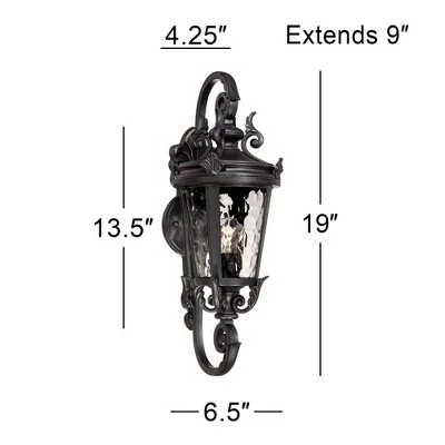 Outlet โค๏ธ John Timberland Traditional Outdoor Wall Light Fixture Black Steel Scroll 19" Clear ๐จ Hammered Glass for Exterior House Porch Patio ๐ 8 Outlet โค๏ธ John Timberland Traditional Outdoor Wall Light Fixture Black Steel Scroll 19" Clear ๐จ Hammered Glass for Exterior House Porch Patio ๐ - Image 6