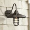 Promo 🔥 John Timberland Industrial Outdoor Barn Light Wall Fixture Painted Bronze Cage 16 3/4" Clear Glass for Exterior House Porch Patio 😍 -Outdoor Lighting Store unnamed file 3476
