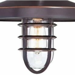 Promo 🔥 John Timberland Industrial Outdoor Barn Light Wall Fixture Painted Bronze Cage 16 3/4" Clear Glass for Exterior House Porch Patio 😍 -Outdoor Lighting Store unnamed file 3477