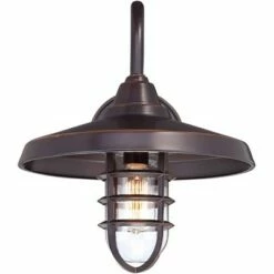 Promo 🔥 John Timberland Industrial Outdoor Barn Light Wall Fixture Painted Bronze Cage 16 3/4" Clear Glass for Exterior House Porch Patio 😍 -Outdoor Lighting Store unnamed file 3478
