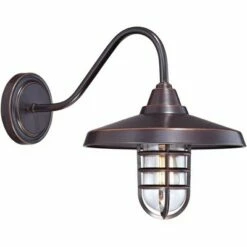 Promo 🔥 John Timberland Industrial Outdoor Barn Light Wall Fixture Painted Bronze Cage 16 3/4" Clear Glass for Exterior House Porch Patio 😍 -Outdoor Lighting Store unnamed file 3479