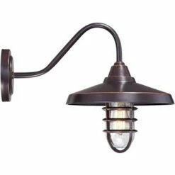 Promo 🔥 John Timberland Industrial Outdoor Barn Light Wall Fixture Painted Bronze Cage 16 3/4" Clear Glass for Exterior House Porch Patio 😍 -Outdoor Lighting Store unnamed file 3480