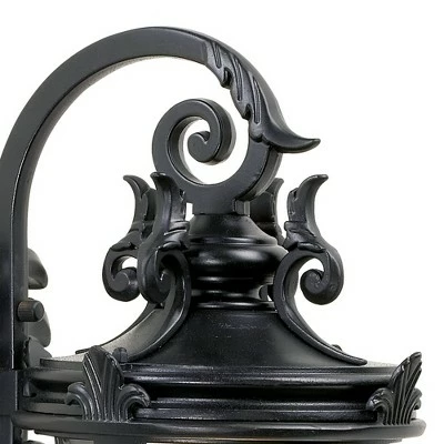 Outlet ⌛ John Timberland Mediterranean Outdoor Wall Light Fixture Black Scroll Arm 21 1/2" Clear 🔨 Hammered Glass for House Porch Patio ❤️ 4 Outlet ⌛ John Timberland Mediterranean Outdoor Wall Light Fixture Black Scroll Arm 21 1/2" Clear 🔨 Hammered Glass for House Porch Patio ❤️ - Image 2