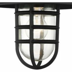 Promo 🤩 John Timberland Industrial Farmhouse Outdoor Barn Light Fixture Black 13" Hood Cage Clear Glass Exterior House Porch Patio Home ⭐ -Outdoor Lighting Store unnamed file 3523