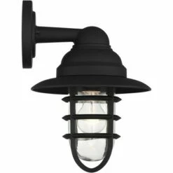 Promo 🤩 John Timberland Industrial Farmhouse Outdoor Barn Light Fixture Black 13" Hood Cage Clear Glass Exterior House Porch Patio Home ⭐ -Outdoor Lighting Store unnamed file 3526