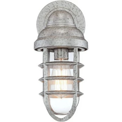 Promo 🥰 John Timberland Farmhouse Outdoor Wall Light Fixture Galvanized Steel 13 1/4" Caged Clear Glass for Barn House Porch Patio ✨ 5 Promo 🥰 John Timberland Farmhouse Outdoor Wall Light Fixture Galvanized Steel 13 1/4" Caged Clear Glass for Barn House Porch Patio ✨ - Image 3